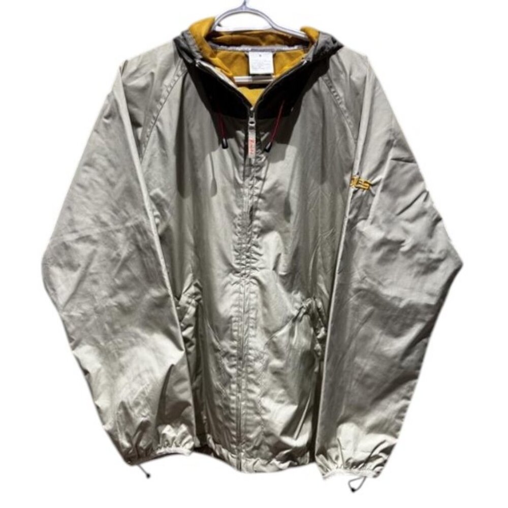 Roots men's grey hooded water-resistant zip-up windbreaker jacket size S